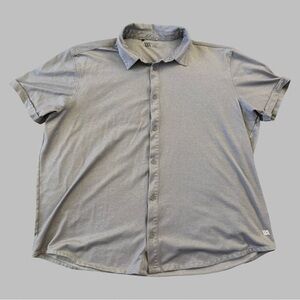 VRST Men's Gray Short Sleeve Golf Button Up